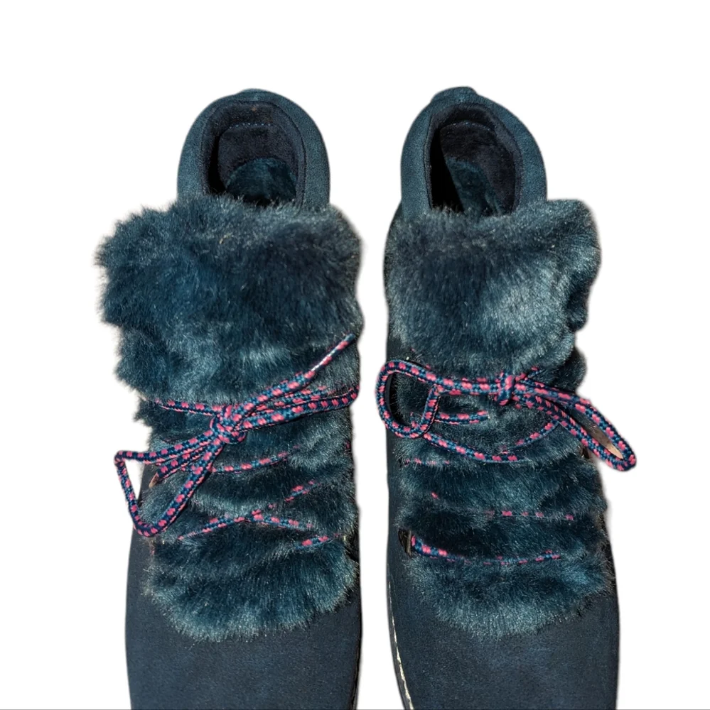 NWOT Skechers Bobs Alpine Leather Faux Fur Lace Up Ankle Booties Boots 8 - Picture 7 of 8